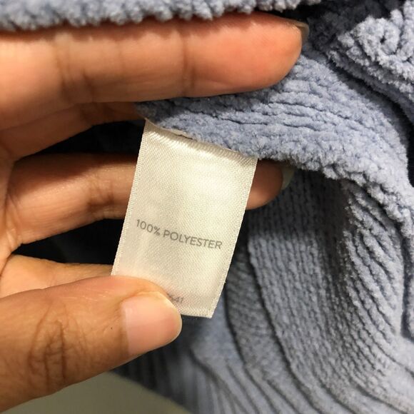 j jill sweater small s blue twist front thick chenille cable knit thick - Picture 7 of 15